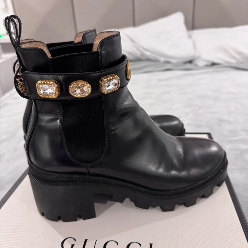 Gucci Black Leather Ankle Boots - Picture 4 of 11